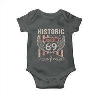Historic Route 69 Highway Road Baby Onesie Americana Vintage USA Flag