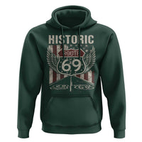 Historic Route 69 Highway Road Hoodie Americana Vintage USA Flag
