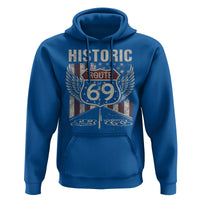 Historic Route 69 Highway Road Hoodie Americana Vintage USA Flag