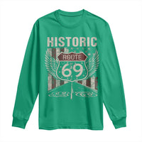 Historic Route 69 Highway Road Long Sleeve Shirt Americana Vintage USA Flag