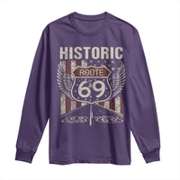 Historic Route 69 Highway Road Long Sleeve Shirt Americana Vintage USA Flag