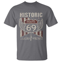 Historic Route 69 Highway Road T Shirt Americana Vintage USA Flag