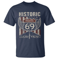Historic Route 69 Highway Road T Shirt Americana Vintage USA Flag