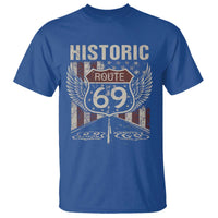 Historic Route 69 Highway Road T Shirt Americana Vintage USA Flag
