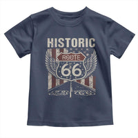 Historic Route Highway 66 Toddler T Shirt Vintage American Flag