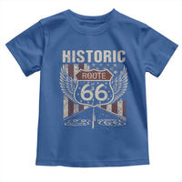 Historic Route Highway 66 Toddler T Shirt Vintage American Flag