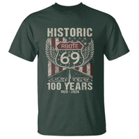 Historic US Route 69 100 Years Anniversary T Shirt Highway Road Sign Wings Vintage American Flag