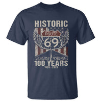 Historic US Route 69 100 Years Anniversary T Shirt Highway Road Sign Wings Vintage American Flag