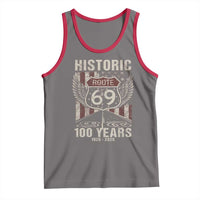 Historic US Route 69 100 Years Anniversary Tank Top Highway Road Sign Wings Vintage American Flag