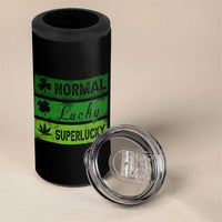Funny St Patrick's Day Cannabis Weed 4 in 1 Can Cooler Tumbler Normal Shamrock Lucky Clover Super Lucky Weed