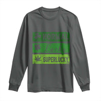Funny St Patrick's Day Cannabis Weed Long Sleeve Shirt Normal Shamrock Lucky Clover Super Lucky Weed