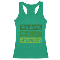 Funny St Patrick's Day Cannabis Weed Racerback Tank Top Normal Shamrock Lucky Clover Super Lucky Weed