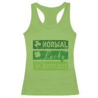 Funny St Patrick's Day Cannabis Weed Racerback Tank Top Normal Shamrock Lucky Clover Super Lucky Weed