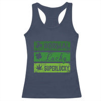 Funny St Patrick's Day Cannabis Weed Racerback Tank Top Normal Shamrock Lucky Clover Super Lucky Weed