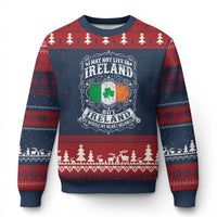 Funny I May Not Live In Ireland But Ireland Is Where My Heart Belongs Ugly Christmas Sweater - Wonder Print Shop