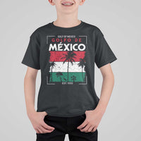 Golfo De Mexico EST 1550 T Shirt For Kid Vintage Mexican Flag Palm Tree