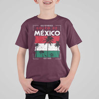 Golfo De Mexico EST 1550 T Shirt For Kid Vintage Mexican Flag Palm Tree