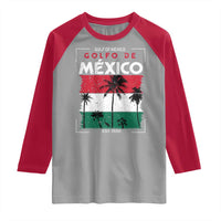 Golfo De Mexico EST 1550 Raglan Shirt Vintage Mexican Flag Palm Tree
