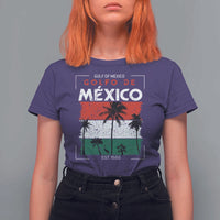 Golfo De Mexico EST 1550 T Shirt For Women Vintage Mexican Flag Palm Tree