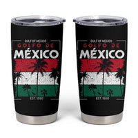 Golfo De Mexico EST 1550 Tumbler Cup Vintage Mexican Flag Palm Tree