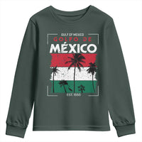 Golfo De Mexico EST 1550 Youth Sweatshirt Vintage Mexican Flag Palm Tree