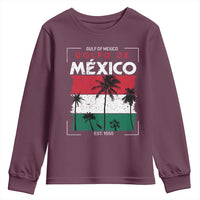 Golfo De Mexico EST 1550 Youth Sweatshirt Vintage Mexican Flag Palm Tree
