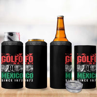 Gulf Of Mexico El Golfo De México 4 in 1 Can Cooler Tumbler Beach Palm Tree