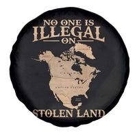 No One Is Illegal On Stolen Land Spare Tire Cover North America Vintage Map