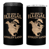 No One Is Illegal On Stolen Land 4 in 1 Can Cooler Tumbler North America Vintage Map