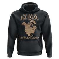 No One Is Illegal On Stolen Land Hoodie North America Vintage Map
