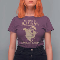 No One Is Illegal On Stolen Land T Shirt For Women North America Vintage Map