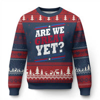 Are We Great Yet Cause I Just Feel Embarrassed Ugly Christmas Sweater Vintage Stripes - Wonder Print Shop