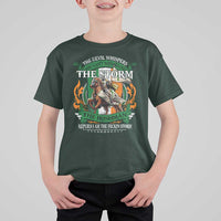 Irish Pride T Shirt For Kid The Devil Whispers You Can't Withstand The Storm The Irishman Replies