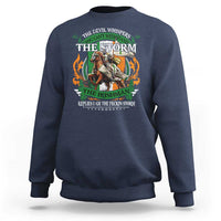 Irish Pride Sweatshirt The Devil Whispers You Can't Withstand The Storm The Irishman Replies