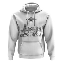 Funny Western Easter Day UFO Bunny Alien Hoodie