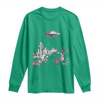 Funny Western Easter Day UFO Bunny Alien Long Sleeve Shirt