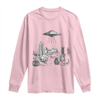 Funny Western Easter Day UFO Bunny Alien Long Sleeve Shirt