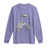 Funny Western Easter Day UFO Bunny Alien Long Sleeve Shirt