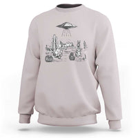 Funny Western Easter Day UFO Bunny Alien Sweatshirt