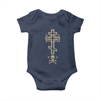 Orthodox Christian Baby Onesie Vintage Orthodox Cross With Skull of Adam