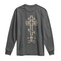 Orthodox Christian Long Sleeve Shirt Vintage Orthodox Cross With Skull of Adam