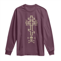Orthodox Christian Long Sleeve Shirt Vintage Orthodox Cross With Skull of Adam