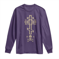Orthodox Christian Long Sleeve Shirt Vintage Orthodox Cross With Skull of Adam