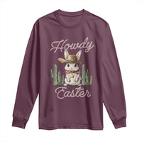Funny Western Easter Day Long Sleeve Shirt Howdy Easter Country Cowboy Bunny