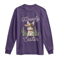 Funny Western Easter Day Long Sleeve Shirt Howdy Easter Country Cowboy Bunny