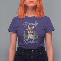 Funny Western Easter Day T Shirt For Women Howdy Easter Country Cowboy Bunny