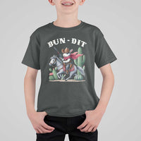 Funny Easter Day Western T Shirt For Kid Bun-dit Country Rabbit Cowboy Rodeo