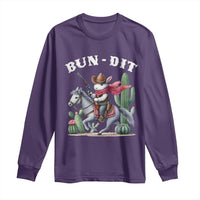 Funny Easter Day Western Long Sleeve Shirt Bun-dit Country Rabbit Cowboy Rodeo