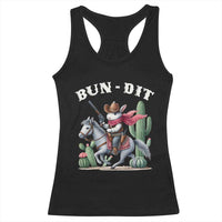 Funny Easter Day Western Racerback Tank Top Bun-dit Country Rabbit Cowboy Rodeo
