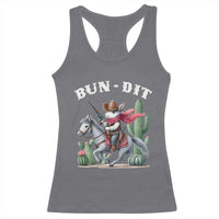 Funny Easter Day Western Racerback Tank Top Bun-dit Country Rabbit Cowboy Rodeo